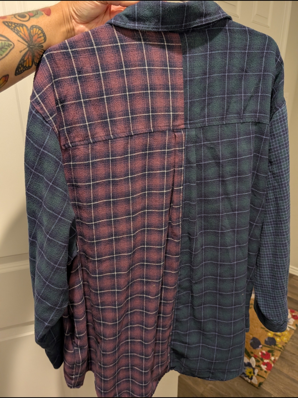 wild fable Green & Burgundy Plaid Button-Up Shirt - Picture 5 of 5